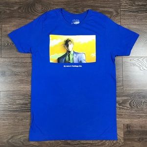 JoJo’s Bizarre Adventure TV Cartoon Show Yoshikage Kira Anime Blue T-Shirt Sz M